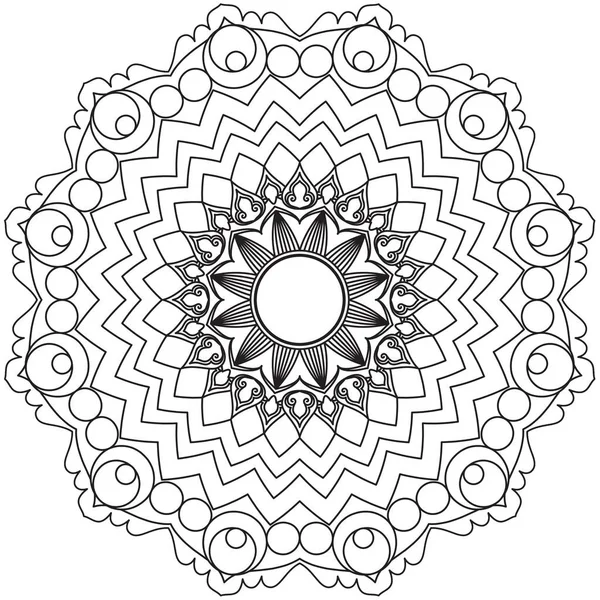 Mandala Modelli Intricati Bianco Nero Elemento Geometrico Pizzo Adatto Stampare — Foto Stock