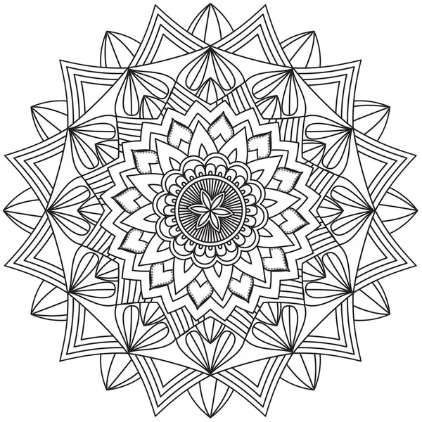 Mandala Padrões Intrincados Preto Branco Elemento Renda Geométrica Adequado Para — Fotografia de Stock