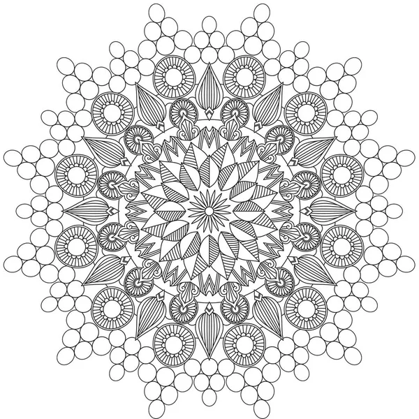 Mandala Intricate Patterns Black White Good Mood Flower Vintage Decorative — Stock Photo, Image