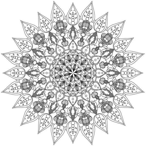 Mandala Patrones Intrincados Blanco Negro Buen Humor Flor Vintage Elementos —  Fotos de Stock