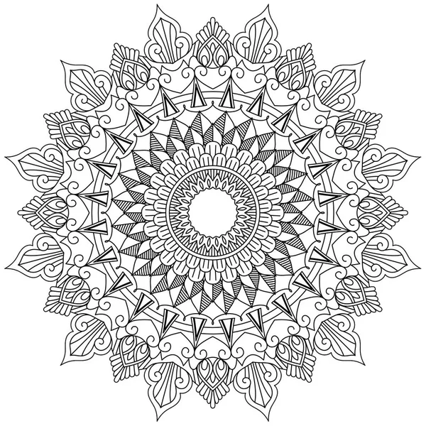 Mandala Ingewikkelde Patronen Zwart Wit Hand Getekend Abstracte Achtergrond Decoratieve — Stockfoto