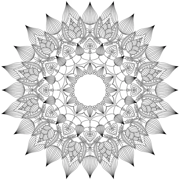 Mandala Modelli Intricati Bianco Nero Sfondo Astratto Disegnato Mano Decorativo — Foto Stock