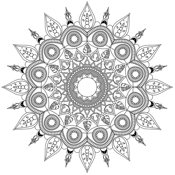 Mandala Patrones Intrincados Blanco Negro Fondo Abstracto Dibujado Mano Banner — Foto de Stock