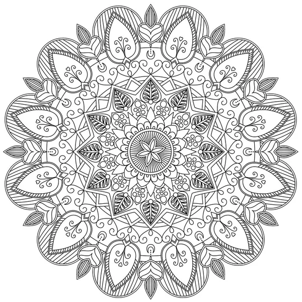 Mandala Intricate Patterns Black and White. Hand drawn abstract background. Decorative retro banner isolated. Invitation, t-shirt print, wedding card, scrapbooking. Tattoo element.