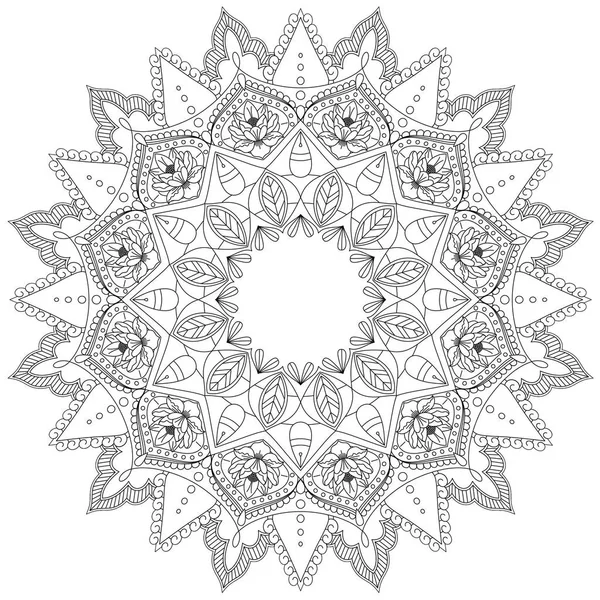 Mandala Intricate Patterns Black White Hand Drawn Abstract Background Decorative — Stock Photo, Image