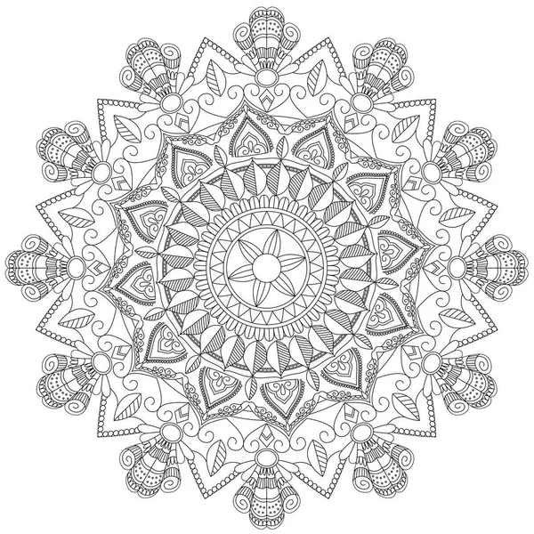 Mandala Intricate Patterns Black White Hand Drawn Abstract Background Decorative — Stock Photo, Image