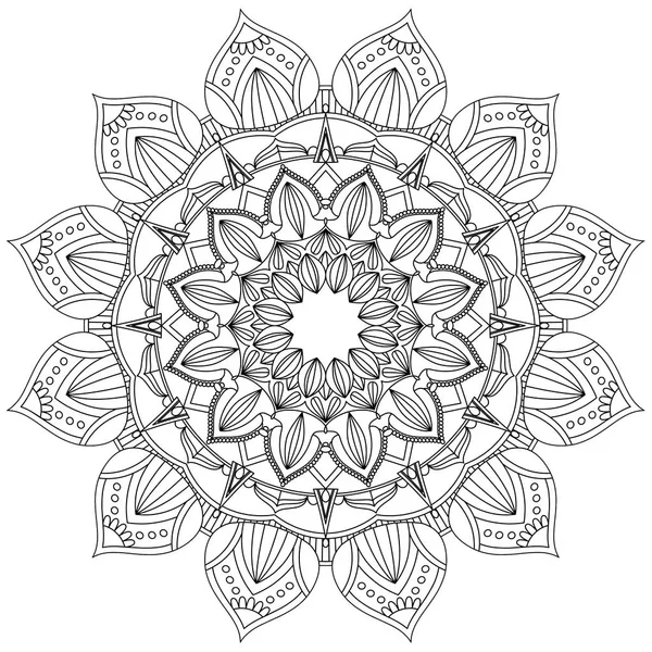 Мандала Замысловатые Черно Белые Узоры Ручное Рисование Абстрактного Фона Декоративный — стоковое фото