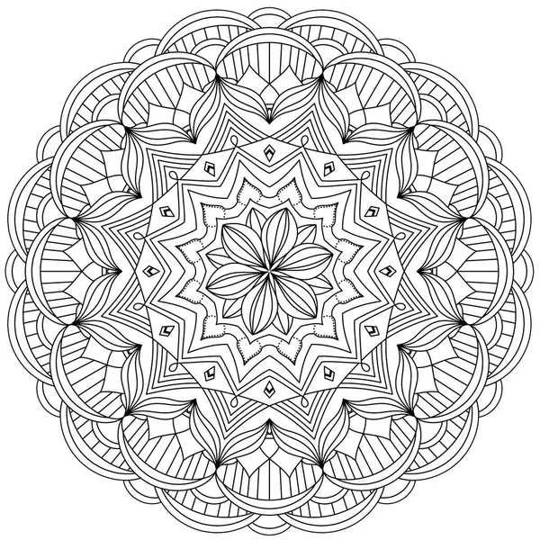 Mandala Intricate Patterns Black White Hand Drawn Abstract Background Decorative — Stock Photo, Image