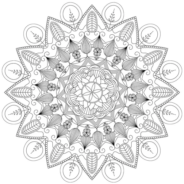 Mandala Intricate Patterns Black White Geometric Lace Element Suitable Print — Stock Photo, Image