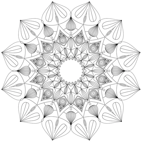 Mandala Intricate Patterns Black White Geometric Lace Element Suitable Print — Stock Photo, Image