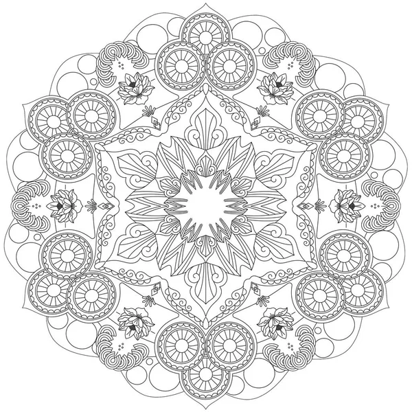 Mandala Intricate Patterns Black White Geometric Lace Element Suitable Print — Stock Photo, Image