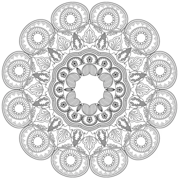 Mandala Patrones Intrincados Blanco Negro Elemento Encaje Geométrico Adecuado Para —  Fotos de Stock