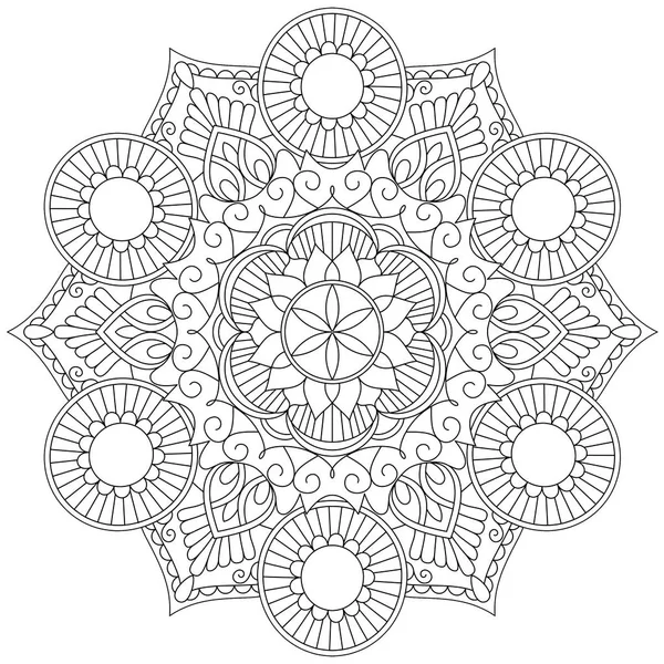 Mandala Ingewikkelde Patronen Zwart Wit Een Element Van Geometrische Lace — Stockfoto