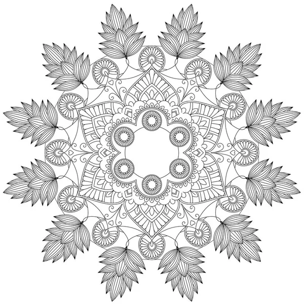 曼陀罗复杂模式黑色和白色 几何花边元素 适合印刷在各种东西 卡片或邀请设计的道德风格 脚手架图案 土耳其 伊斯兰教 阿拉伯 — 图库照片