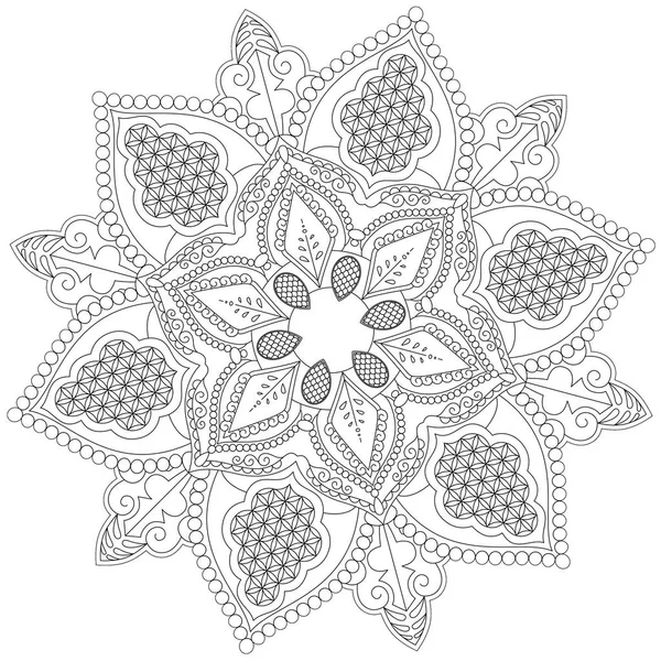 Mandala Intricate Patterns Vintage Decorative Pattern Hand Drawn Background Suitable — Stock Photo, Image