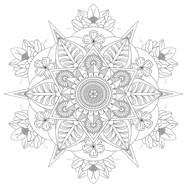 Mandala Karmaşık Desenleri Vintage Dekoratif Desen Elle Çizilmiş Arka Plan — Stok fotoğraf