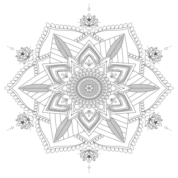Patrones Intrincados Mandala Patrón Decorativo Vintage Fondo Dibujado Mano Adecuado — Foto de Stock