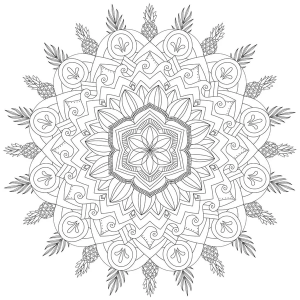 Мандала Замысловатые Узоры Vintage Decorative Pattern Hand Drawn Background Suitable — стоковое фото