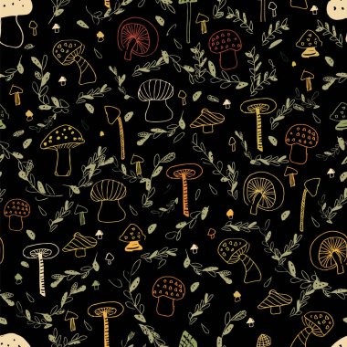 Orman mantarı çizgisi kusursuz desen