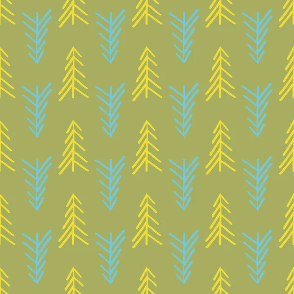 Árbol de arenque verde patrón de repetición sin costura — Vector de stock