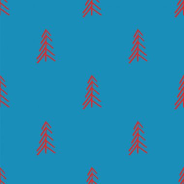 mavi kırmızı soyut basit ağaç sorunsuz tekrar desen tasarımı