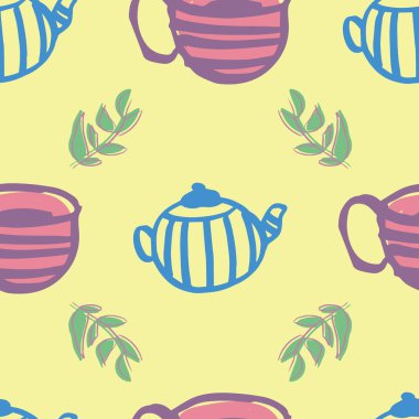 çay Dikişsiz tekrar desen tasarım