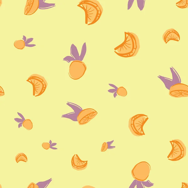 Апельсины цитрусовые бесшовные повторяющиеся рисунки — стоковый вектор