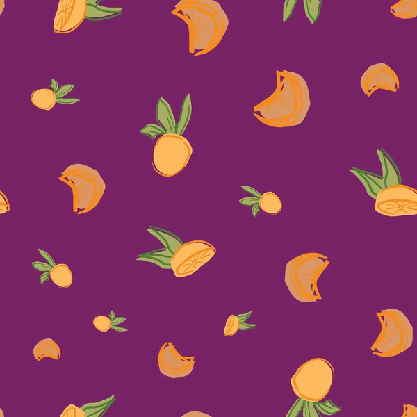 Orangen Zitrusfrüchte nahtlose Wiederholung Muster Design — Stockvektor