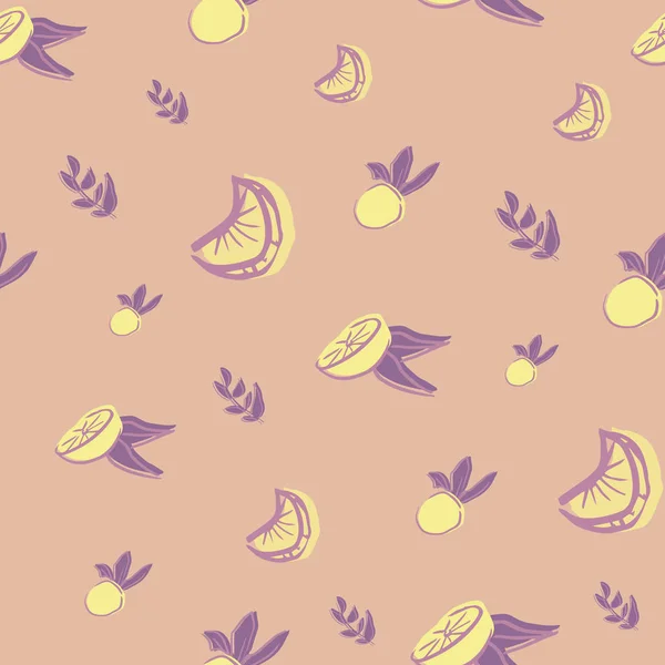 Orange leaf seamless repeat pattern deisgn . — стоковый вектор