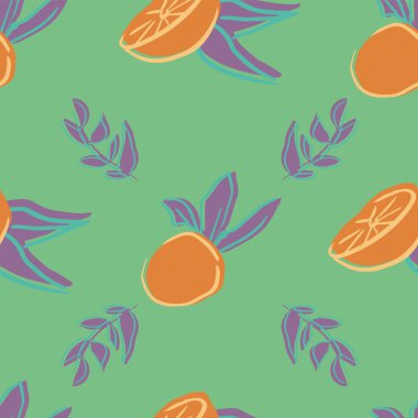 turuncu yaprak Dikişsiz tekrar desen deisgn. 