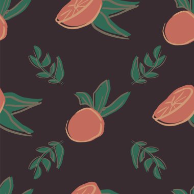 turuncu yaprak Dikişsiz tekrar desen deisgn. 