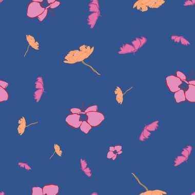 Çiçek çiçeği yaprakları sorunsuz tekrar desen tasarımı.