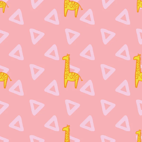 Giraffendreieck nahtlose Wiederholung Muster Hintergrund. — Stockvektor