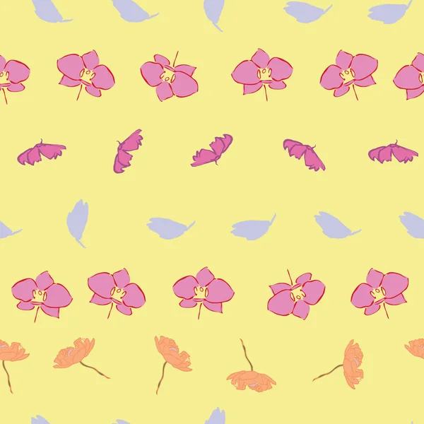 Hoja de flores sin costura repetición patrón de diseño — Archivo Imágenes Vectoriales