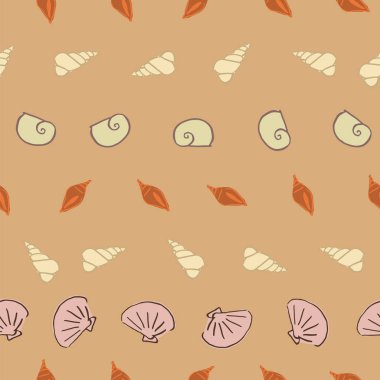 deniz kabukları dikişsiz desen tasarımı