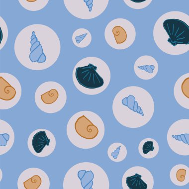 deniz kabukları dikişsiz desen tasarımı