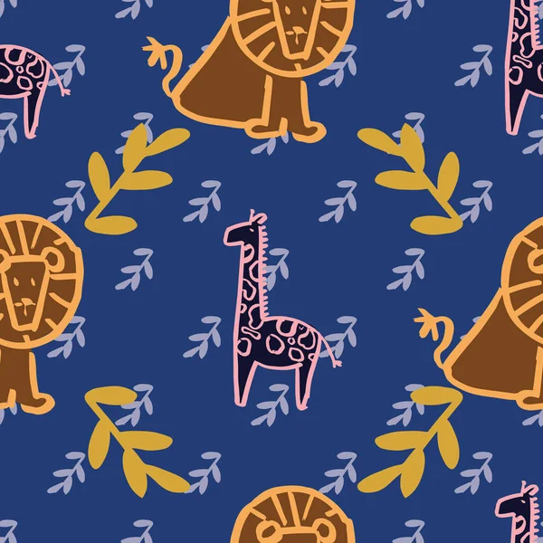 zürafa aslan sorunsuz tekrar desen tasarımı