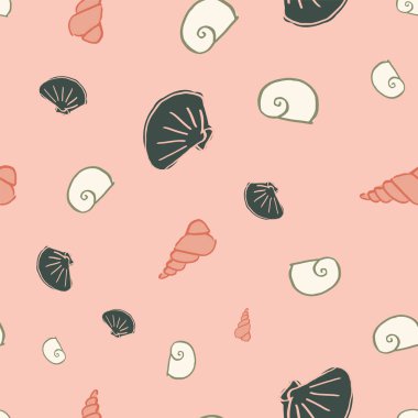 deniz kabukları dikişsiz desen tasarımı