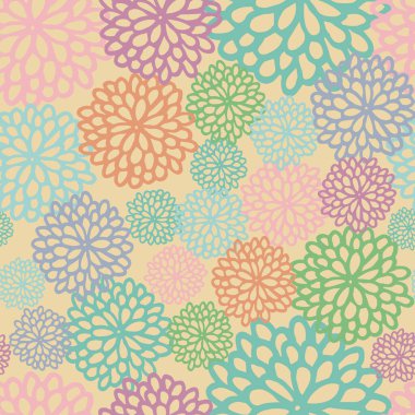 Geometrik Çiçek Kolajı pürüzsüz desen