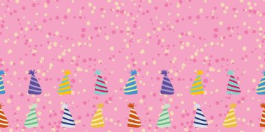 Parti Şapkası Kutlama Çerçevesi Kusursuz desen