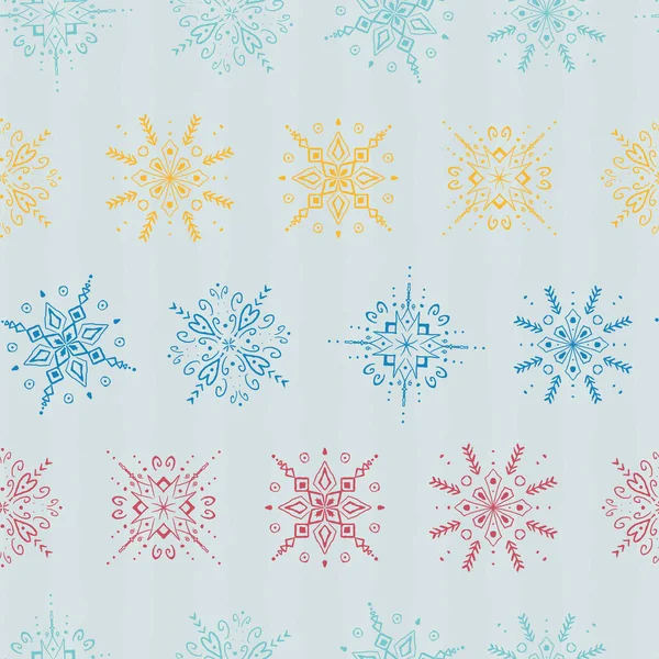 Сніжинка Різдвяний безшовний візерунок — стоковий вектор