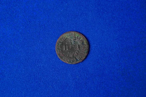 Давньоруський Монети Міді Синьому Тлі — стокове фото