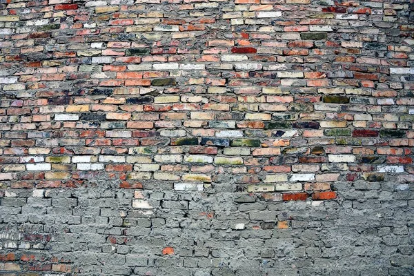 Кирпичная Стена Цветного Кирпича Цемента — стоковое фото
