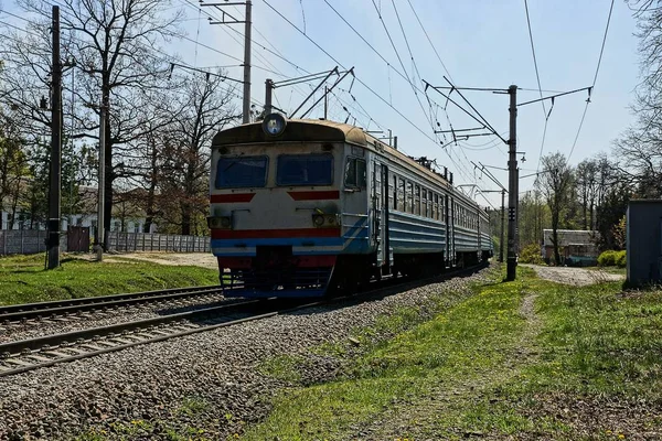 Passenger Train Empty Station Railway — Stock Photo, Image