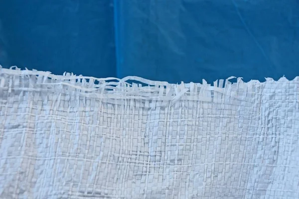 White Blue Texture Plastic Bag — Stock Photo, Image