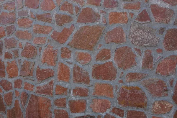 Textura Pedra Marrom Grandes Paralelepípedos Parede — Fotografia de Stock