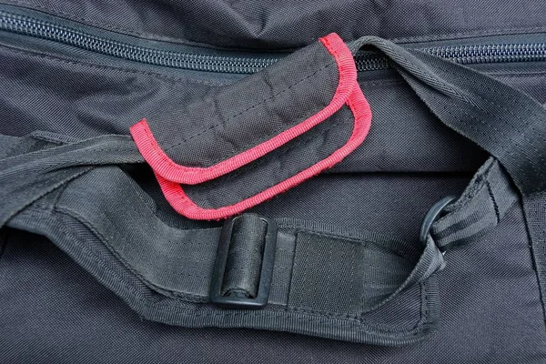 Asas Arneses Rojos Negros Hechos Tela Una Mochila —  Fotos de Stock