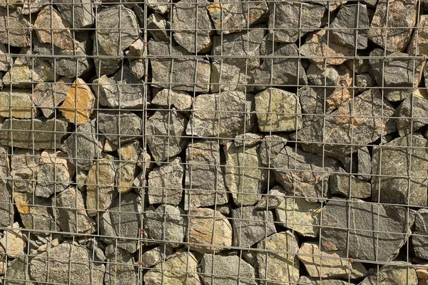 Gray Brown Texture Metal Mesh Gray Stones — Stock Photo, Image