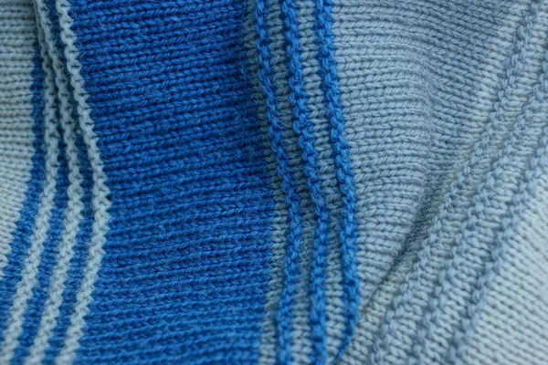 Texture Lana Grigia Blu Capo Abbigliamento — Foto Stock