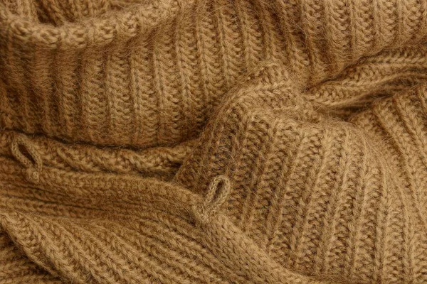 ウールのセーターの部分の茶色の質感 — ストック写真